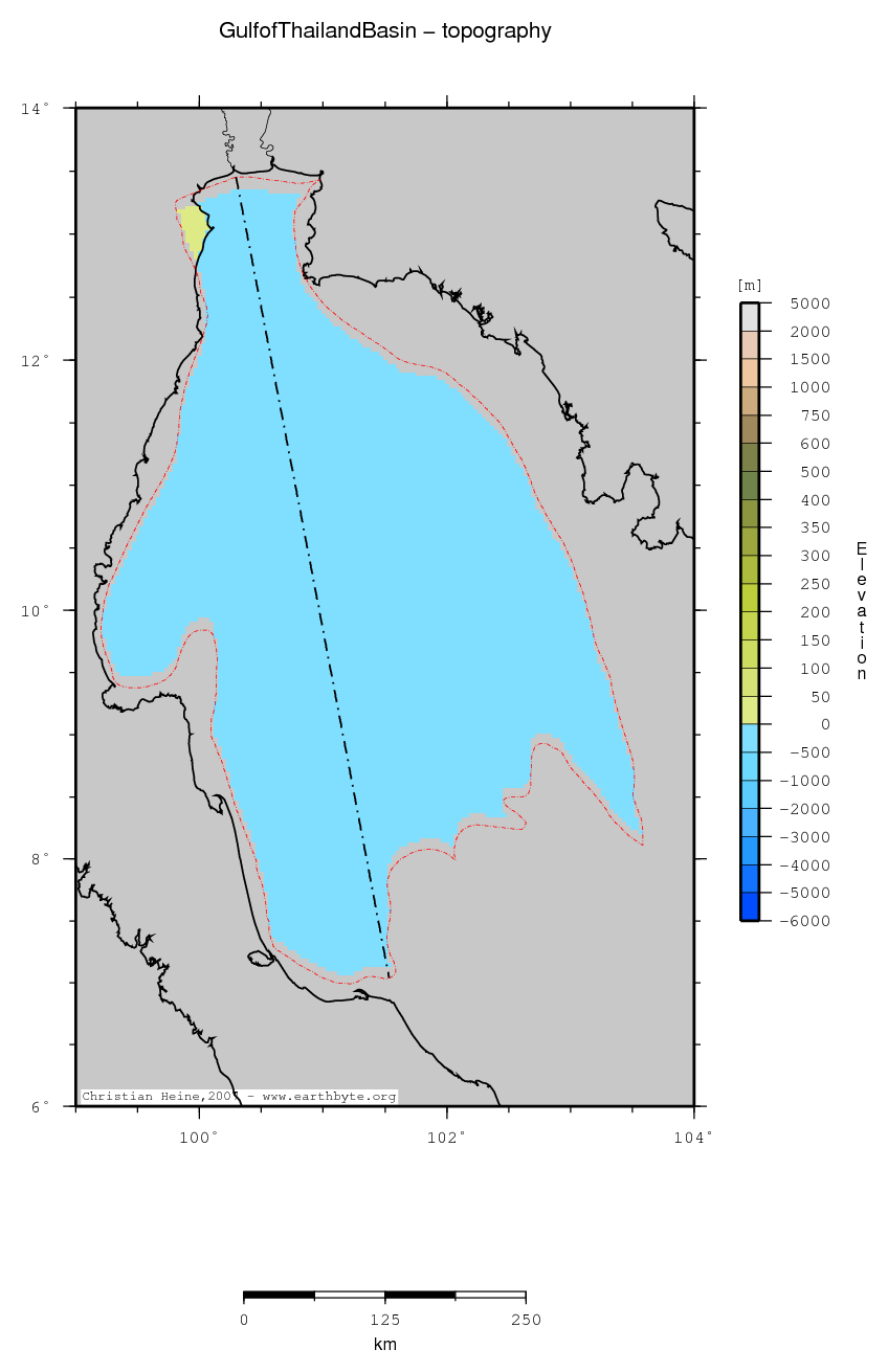 Gulf of Thailand Basin location map