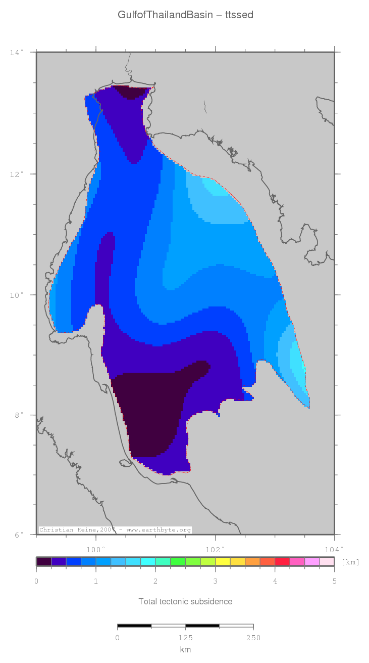 Gulf of Thailand Basin location map