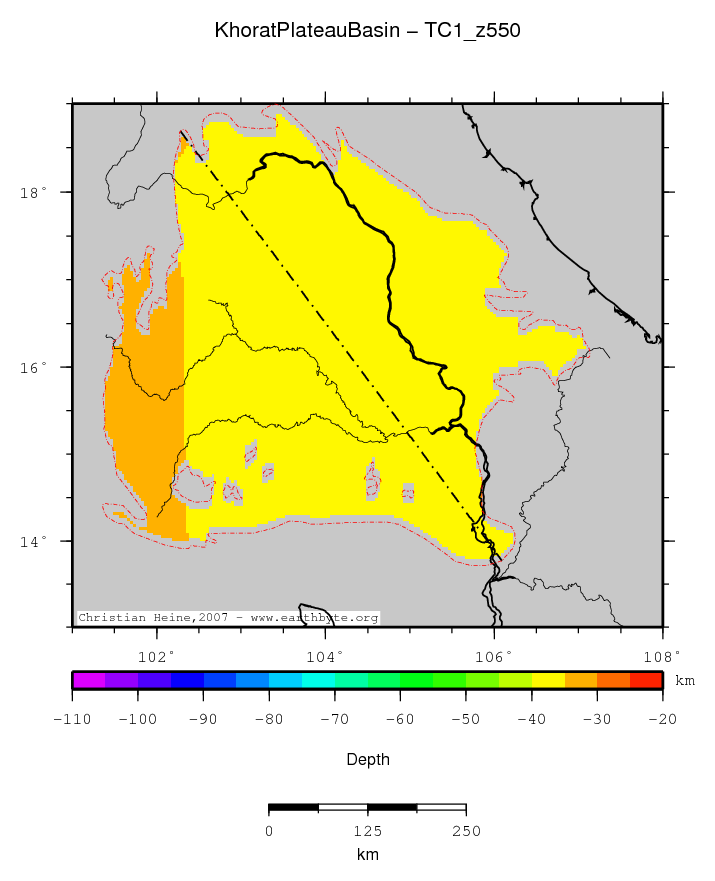 Khorat Plateau Basin location map