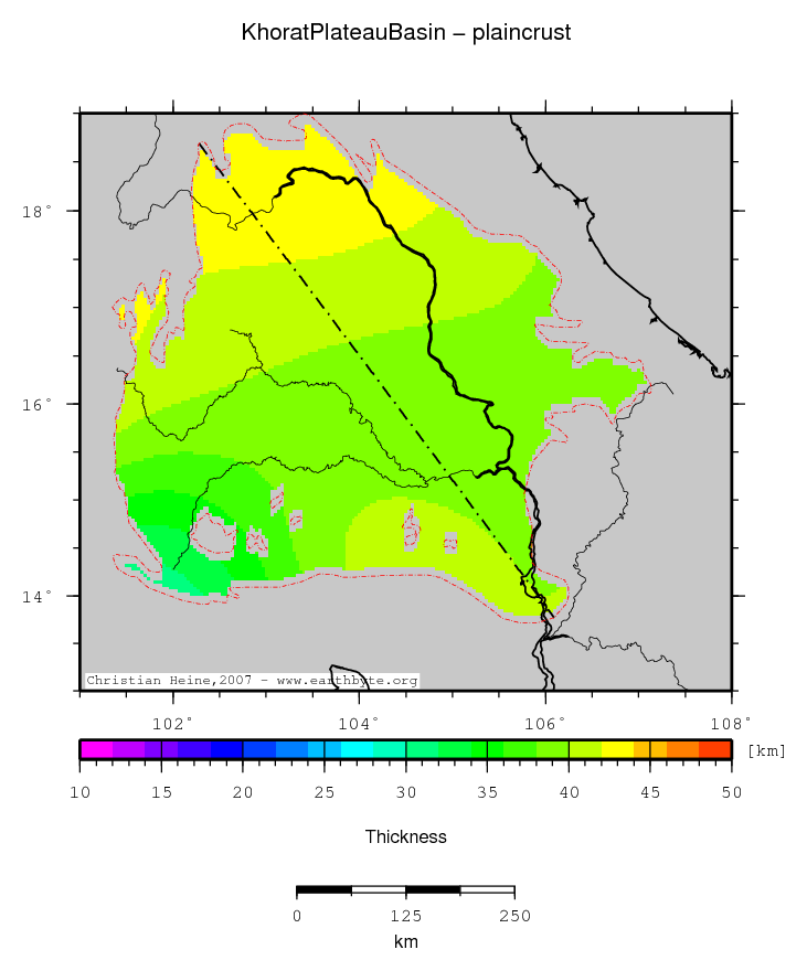 Khorat Plateau Basin location map