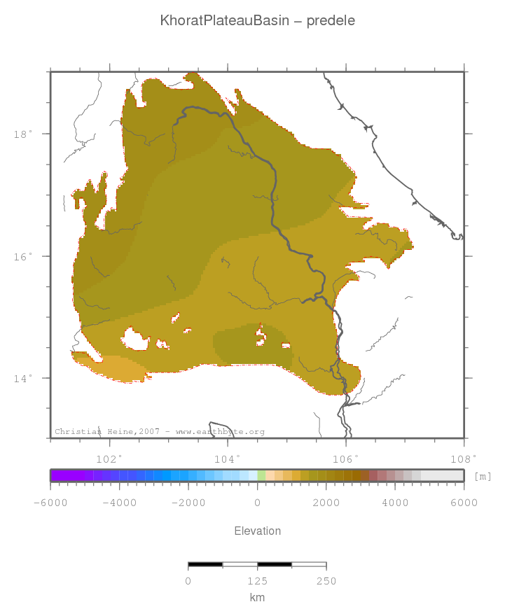 Khorat Plateau Basin location map