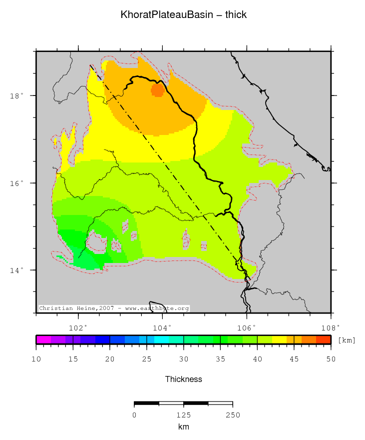 Khorat Plateau Basin location map