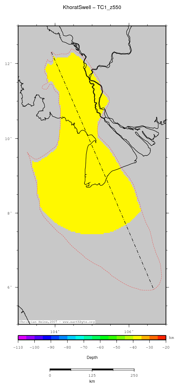 Khorat Swell location map