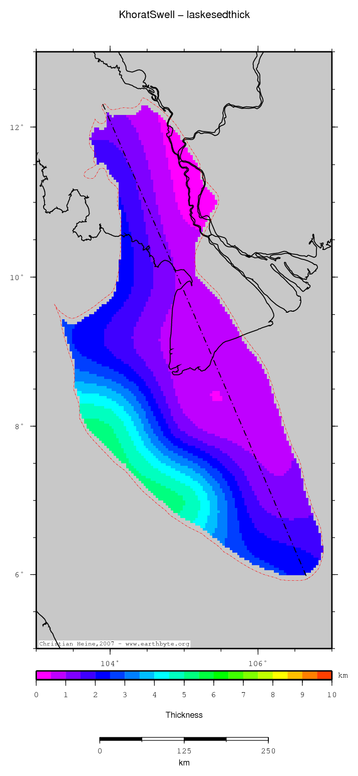 Khorat Swell location map