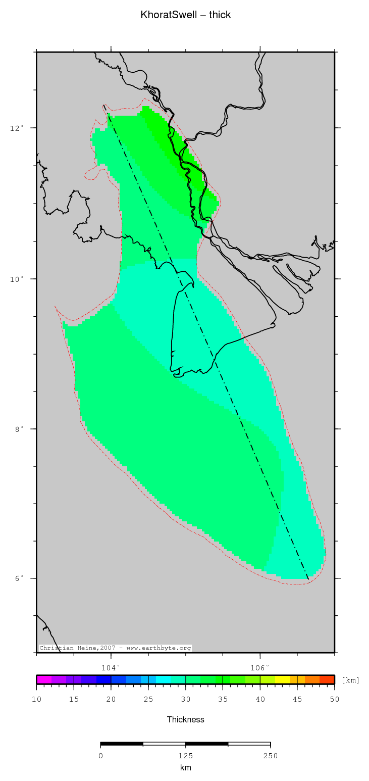 Khorat Swell location map