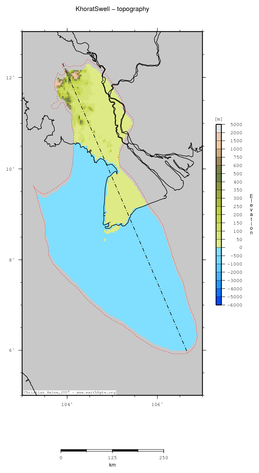 Khorat Swell location map