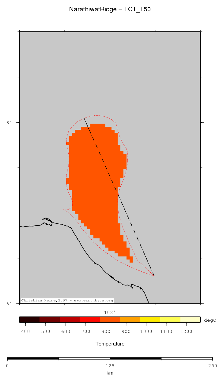 Narathiwat Ridge location map