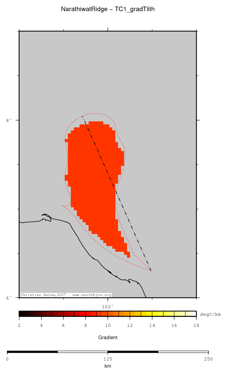 Narathiwat Ridge location map