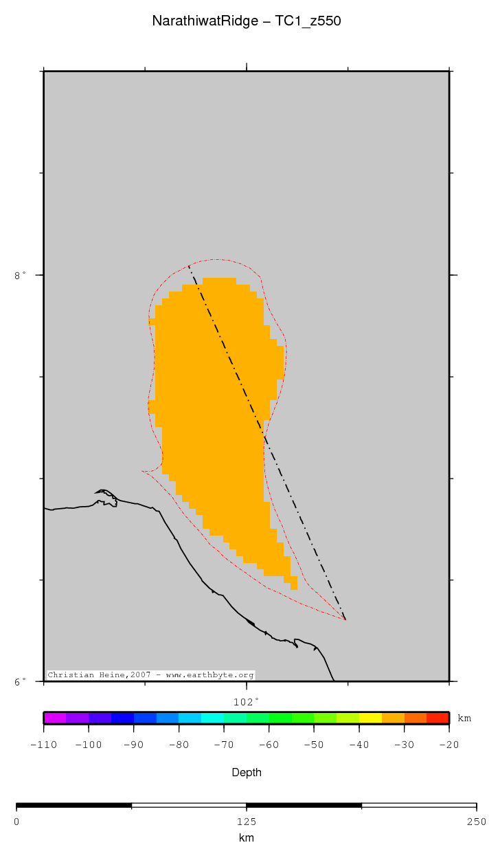 Narathiwat Ridge location map