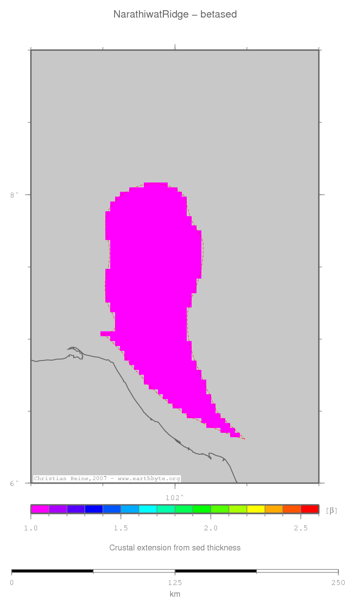 Narathiwat Ridge location map