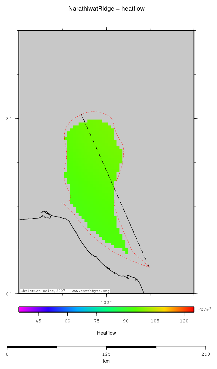 Narathiwat Ridge location map