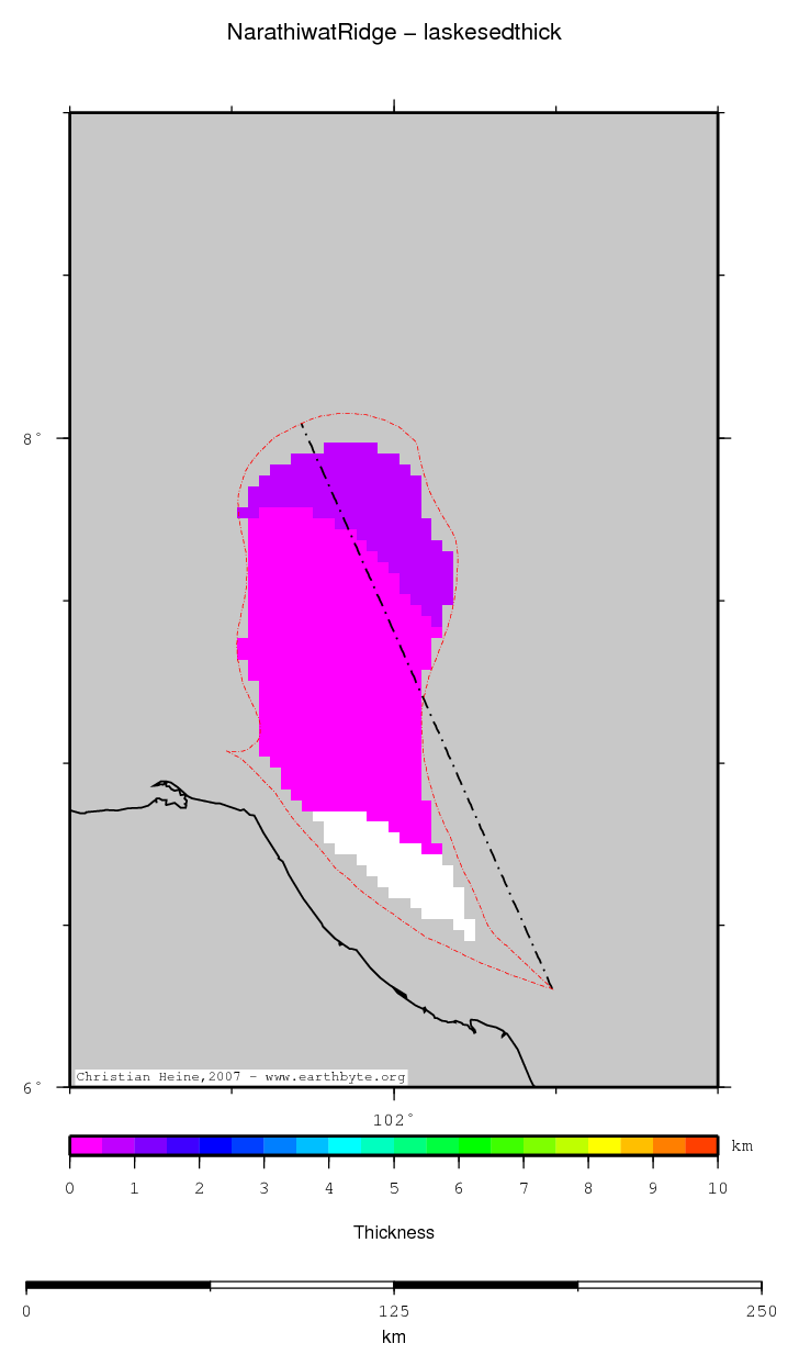 Narathiwat Ridge location map