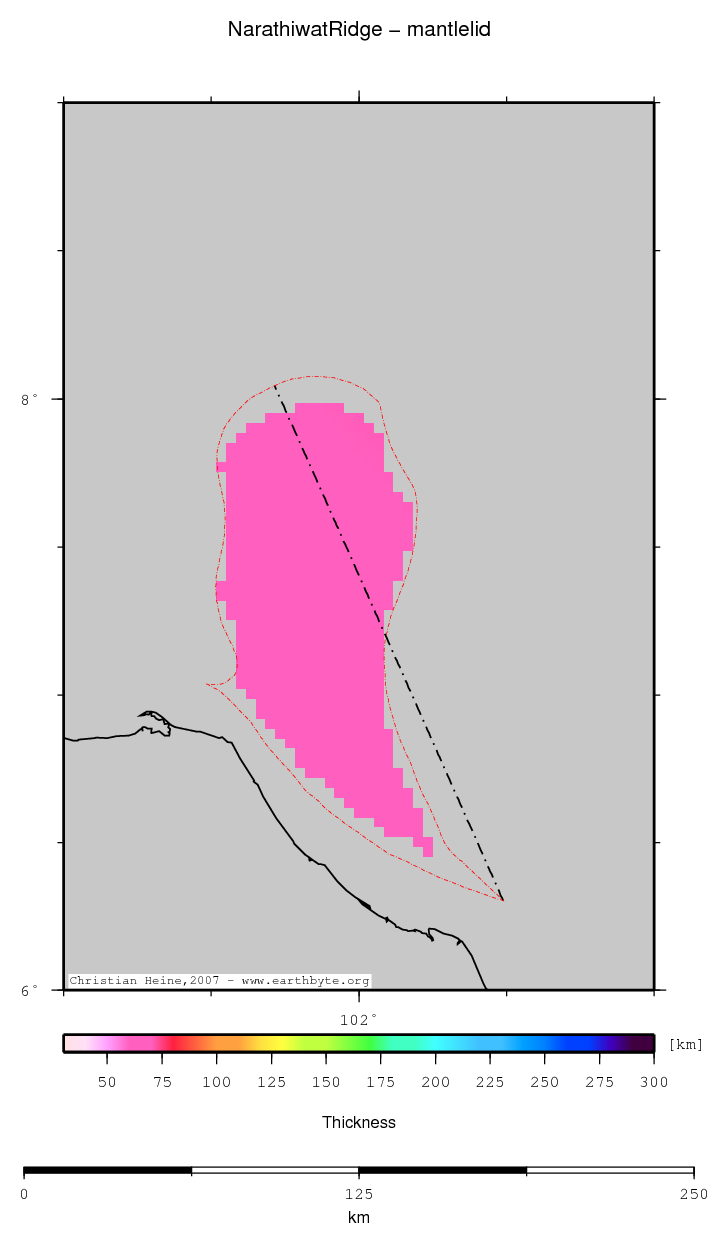 Narathiwat Ridge location map