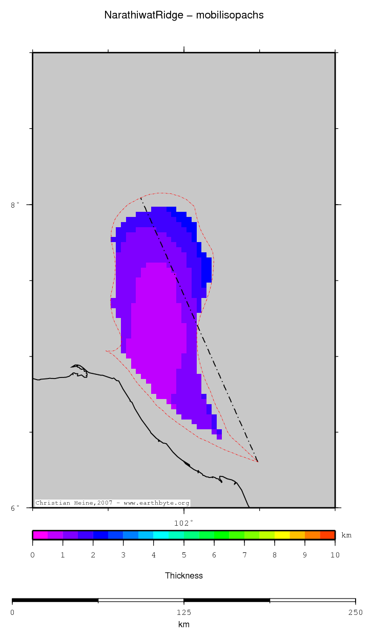 Narathiwat Ridge location map