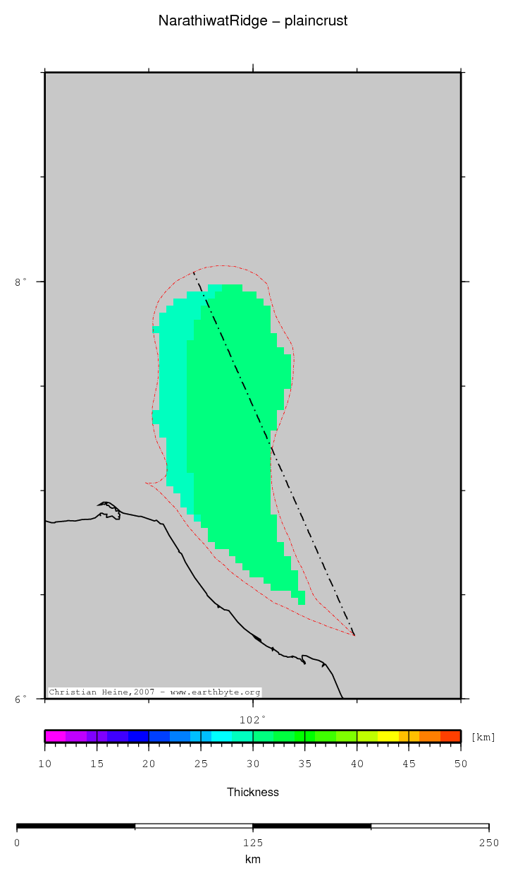 Narathiwat Ridge location map