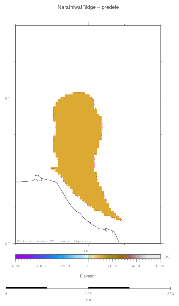 Narathiwat Ridge location map