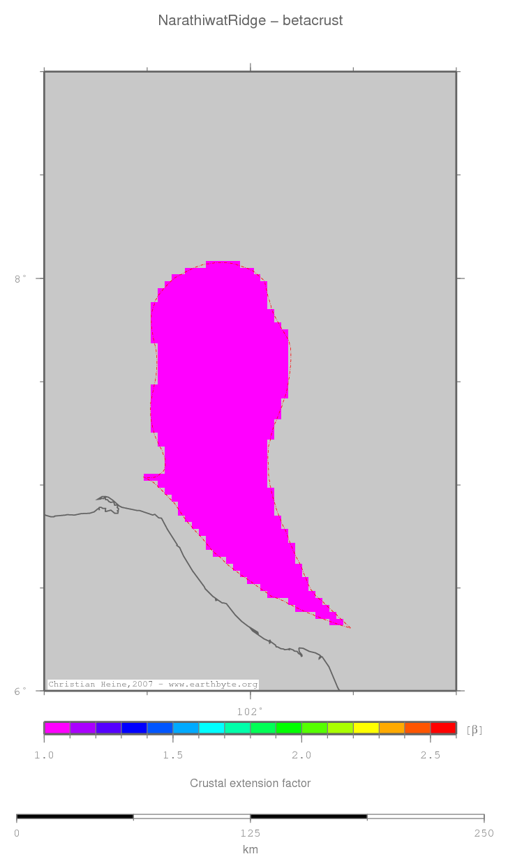 Narathiwat Ridge location map