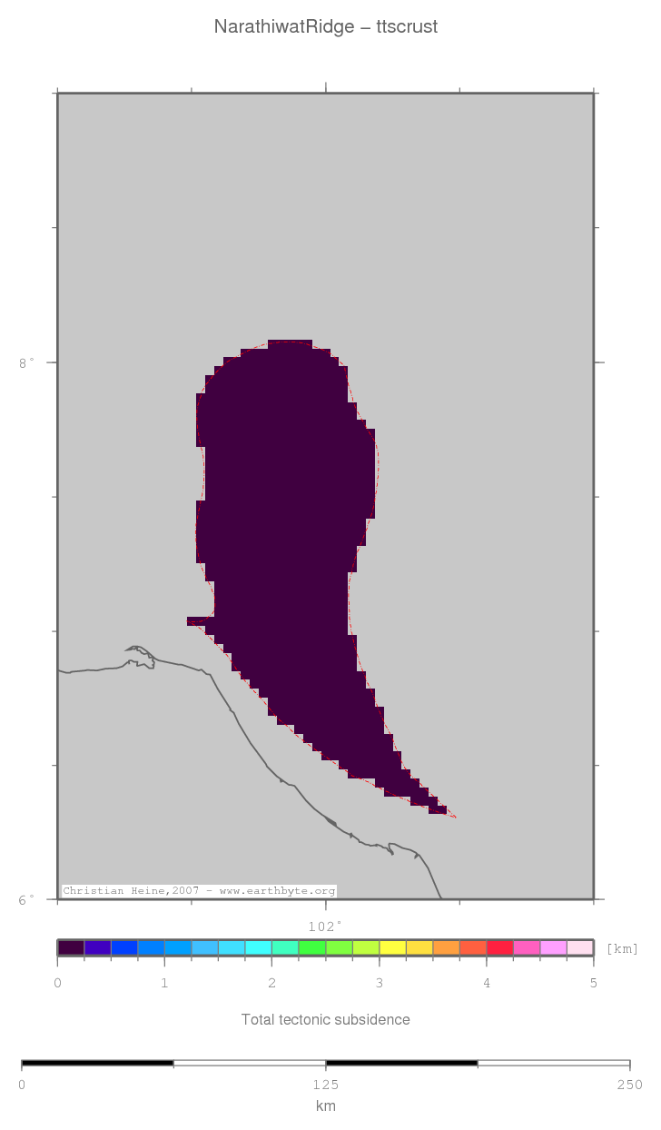 Narathiwat Ridge location map