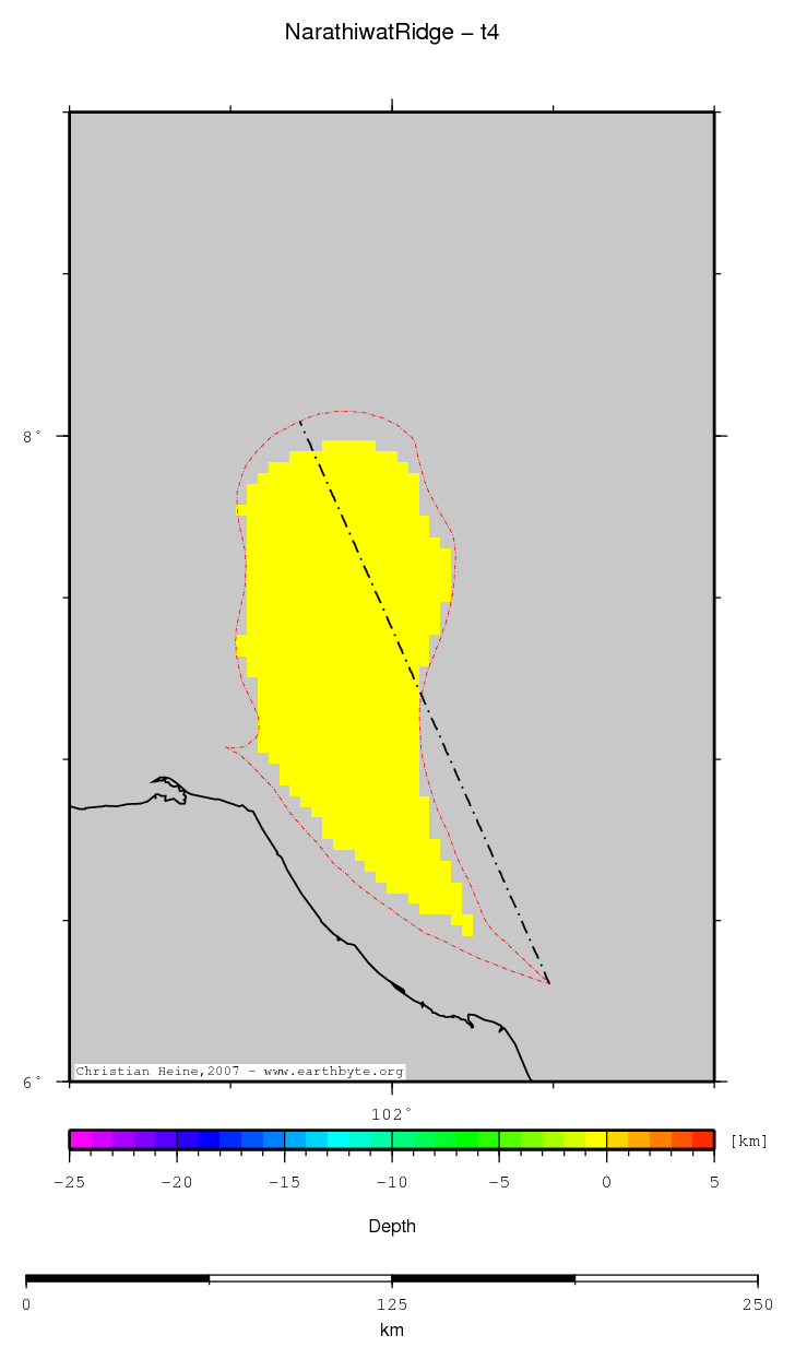 Narathiwat Ridge location map