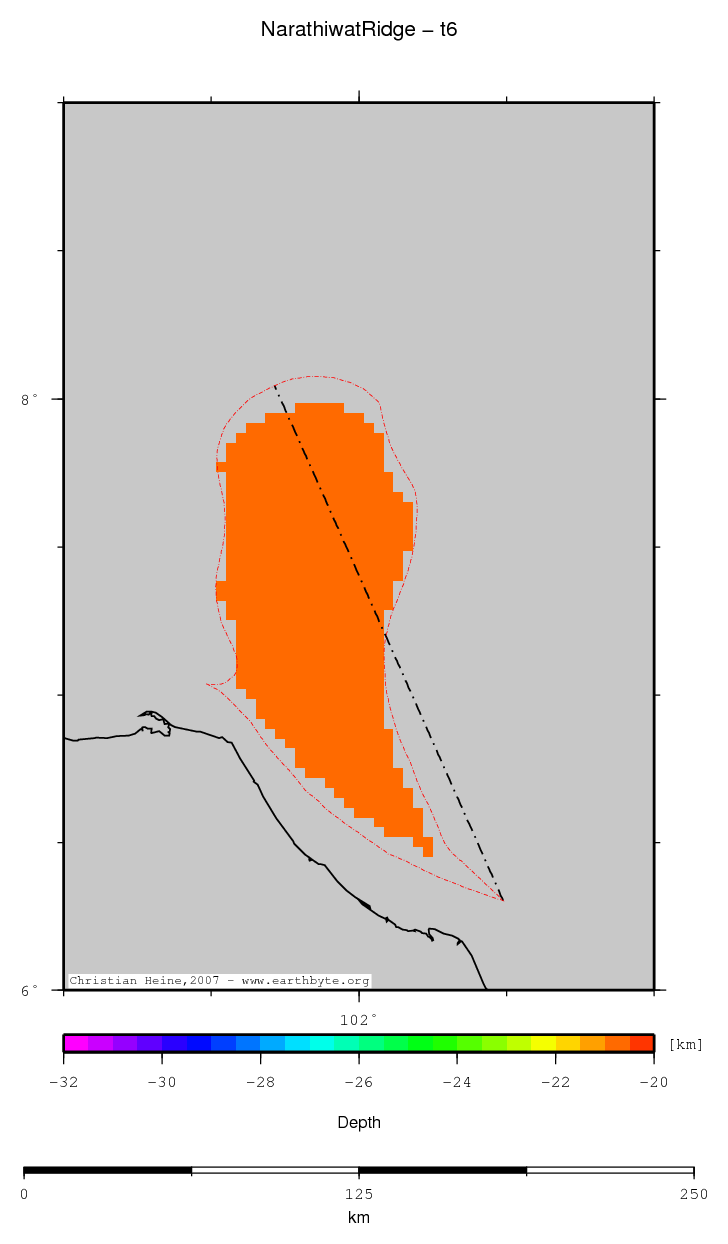 Narathiwat Ridge location map