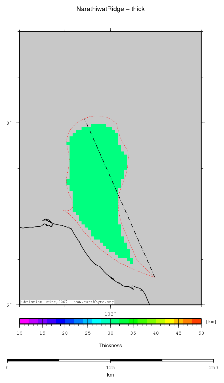 Narathiwat Ridge location map