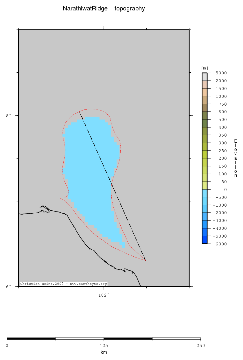 Narathiwat Ridge location map