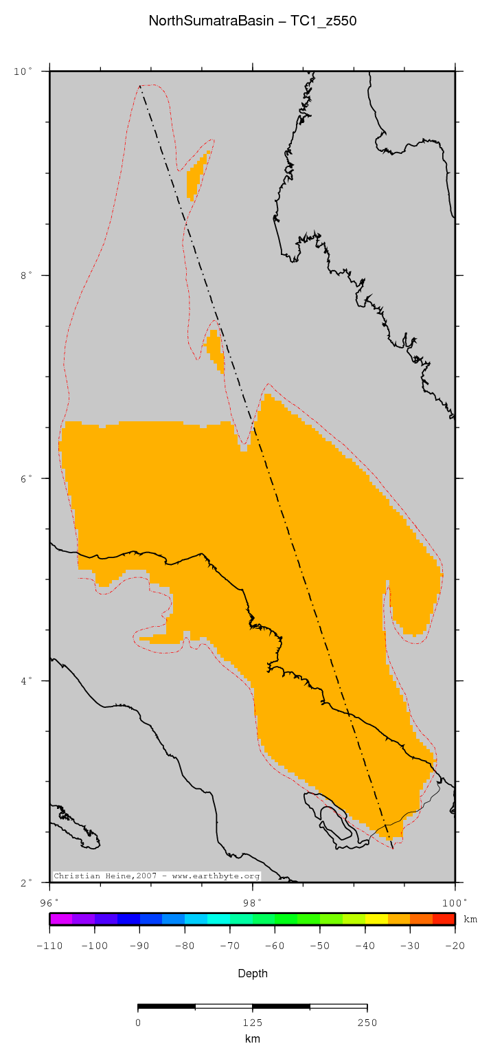 North Sumatra Basin location map