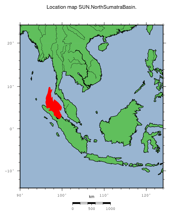 North Sumatra Basin location map