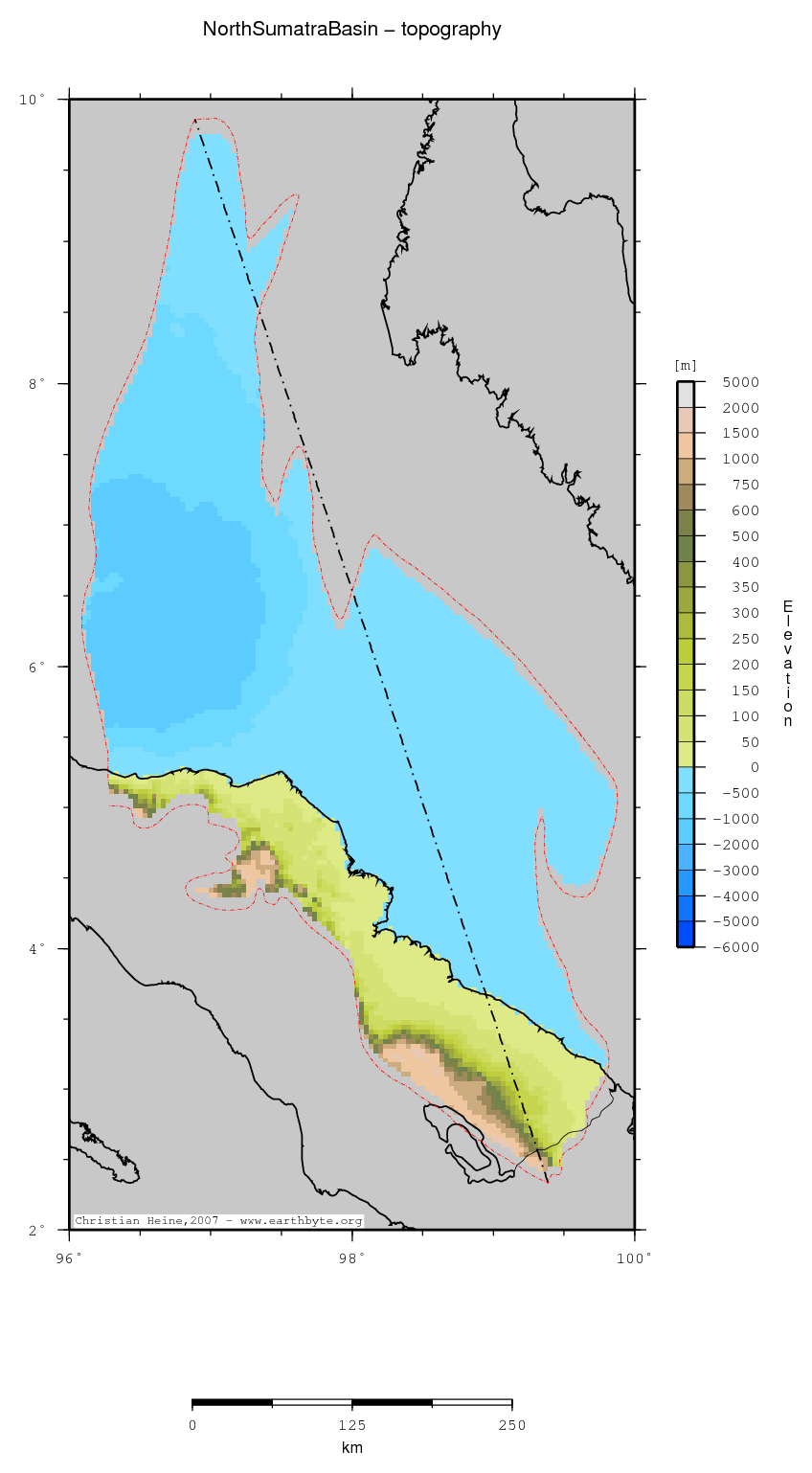 North Sumatra Basin location map