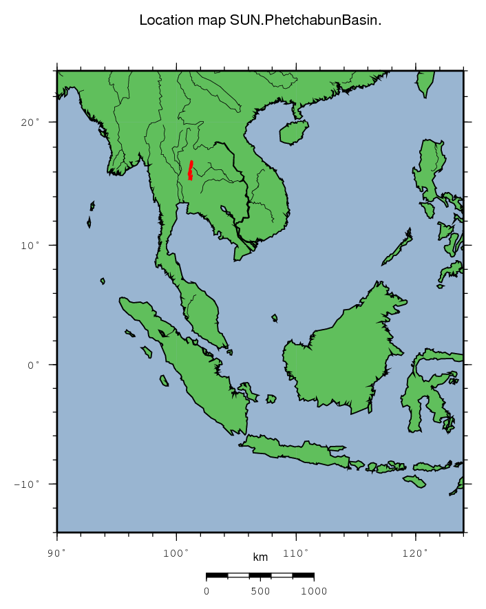 Phetchabun Basin location map