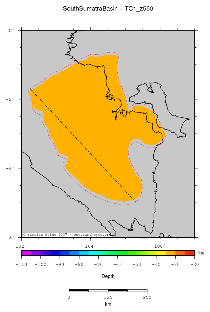 South Sumatra Basin location map