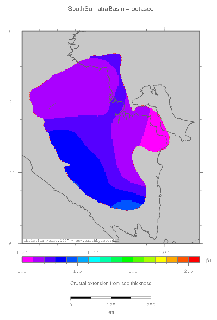 South Sumatra Basin location map