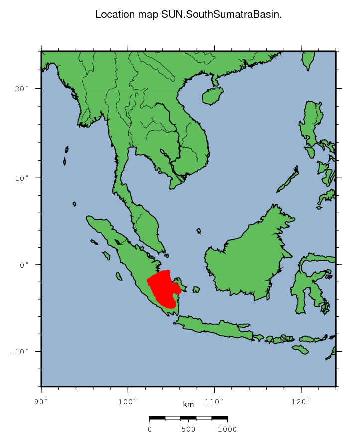 South Sumatra Basin location map