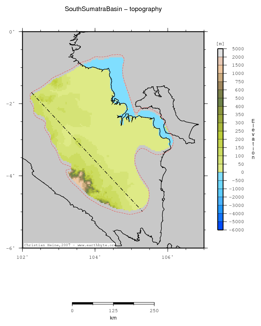 South Sumatra Basin location map