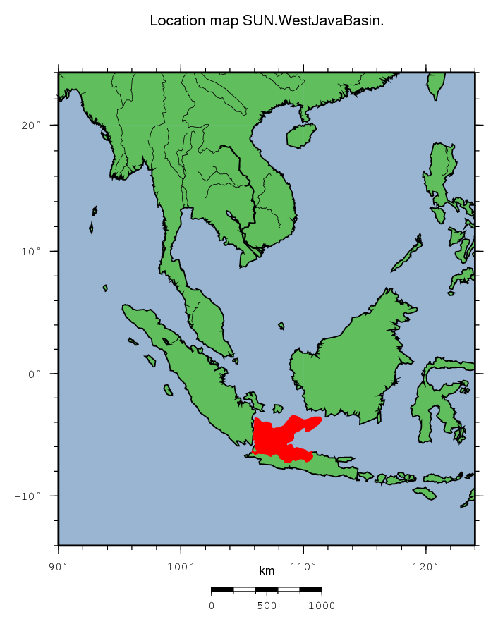 West Java Basin location map