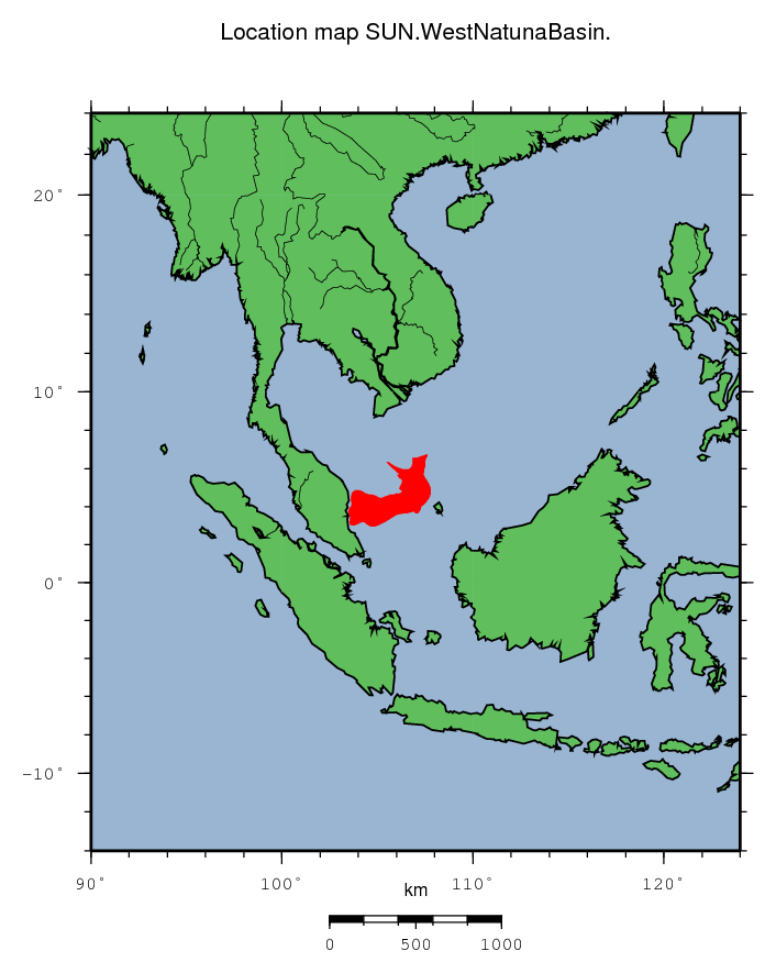 West Natuna Basin location map