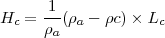  1 Hc = ρ--(ρa - ρc)× Lc a 