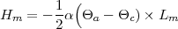  ( H = - 1-α Θ - Θ )× L m 2 a c m 