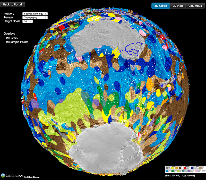 Lithology globe Aus Ant view