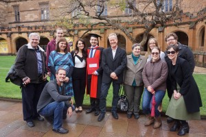 Dr Sabin Zahirovic with his family and fellow EarthByters