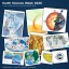 A collage of EarthByte research images for Earth Science Week 2026, including plate reconstructions, seismic tomography models, core-mantle heat budgets, and the GPlately and PyGMT software logos.